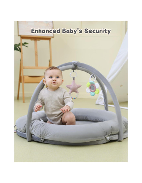 Gimnasio de Juego Hiseeme 5 en 1 para Bebés - Alfombra Suave y Gruesa