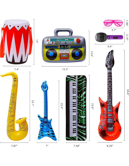 Juego de Juguetes Inflables Rockero Siauction 48pcs Fiesta