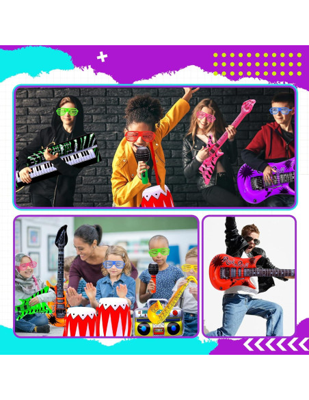 Juego de Juguetes Inflables Rockero Siauction 48pcs Fiesta