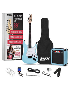 Kit de guitarra eléctrica LyxPro 39" con amplificador 20W - Azul retro