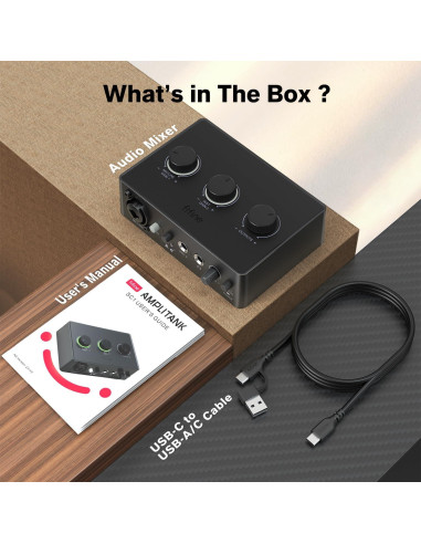 Mezclador de Audio FIFINE SC1 USB para PC con XLR y 48V