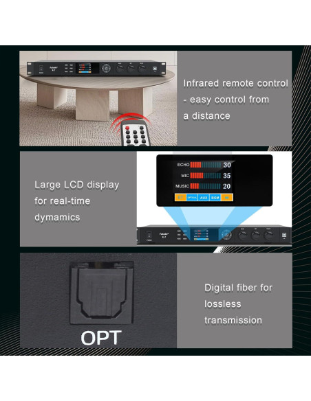 Procesador de Karaoke K-7 con Bluetooth y Ecualizador