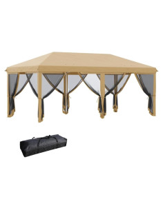 Carpa pop-up Gearvato 3x6m beige con paredes de malla