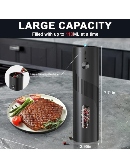 Juego de Molinillos Eléctricos de Sal y Pimienta ZDFRBJG 110ML