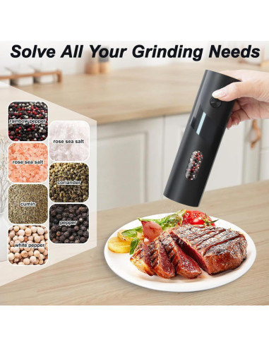 Juego de Molinillos Eléctricos de Sal y Pimienta ZDFRBJG 110ML