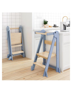 Torre de Cocina Plegable WeeGuruu Ajustable para Niños 18 Meses a 6 Años