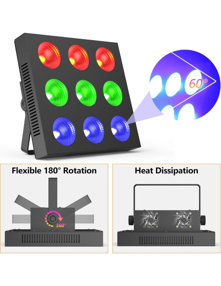 Barra de luces LED RGBW 120W DJ Par 36CH estroboscópica