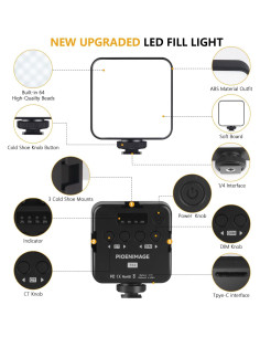 Luz LED de Fotografía PIOENIMAGE Compacta 2500-9000K 2