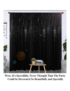 Fondo de Lentejuelas Brillantes JNGFB 1.83m x 1.83m Negro 2