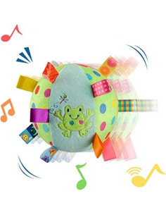 Pelota Suave de Peluche Inchant Rana Verde 15.5 cm Sonajero 2