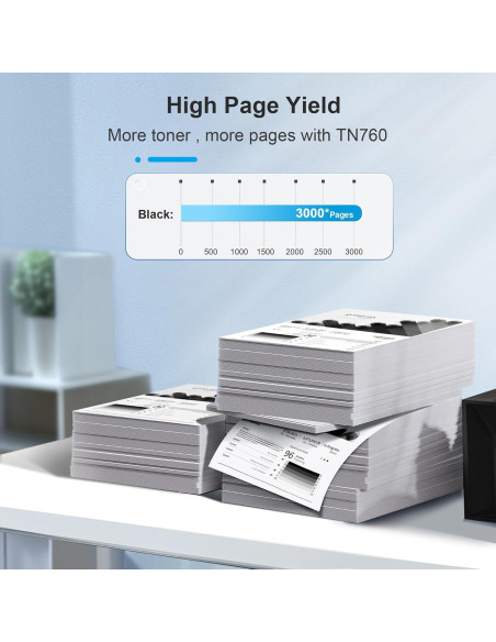 Tóner TN760 Negro Brother - 4 Cartuchos, 3000 Páginas