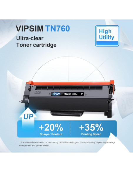 Tóner TN760 Negro Brother - 4 Cartuchos, 3000 Páginas