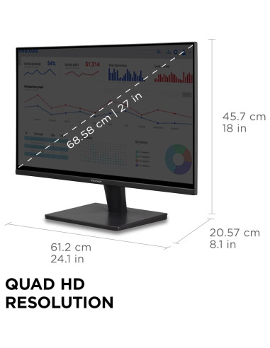 Monitor QHD ViewSonic VS2725-2K 27" 2560x1440 100Hz HDMI