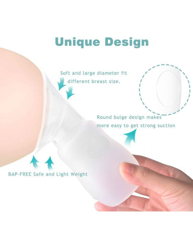 Paquete de 2 Extractores de Leche Manuales de Silicona - Libre de BPA