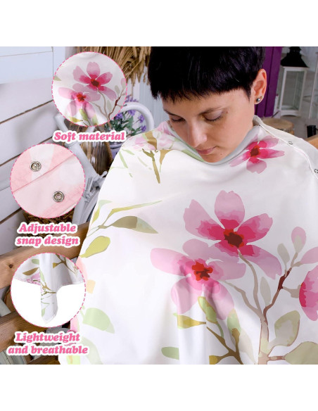 2 Piezas Cubierta de Lactancia Suave con Flores - Poliéster