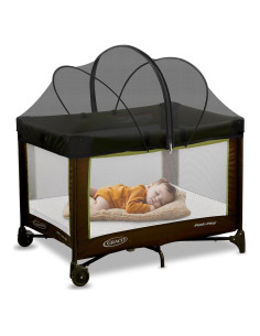 Cubierta Antimosquitos para Cuna de Viaje Jiangcha - Negro Grande