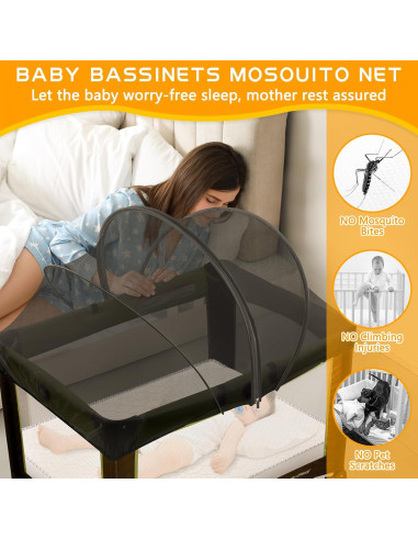 Cubierta Antimosquitos para Cuna de Viaje Jiangcha - Negro Grande