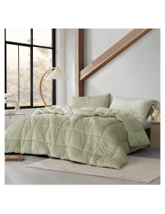 Edredón Reina Byourbed Frijol Lima Acogedor 94x98 Pulgadas