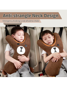 Almohada de Viaje para Niños BHock Auto Forma Y Marrón 2