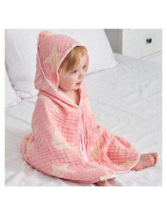 Toalla de Baño con Capucha HardNok Rosa Oceánico 81x81 cm