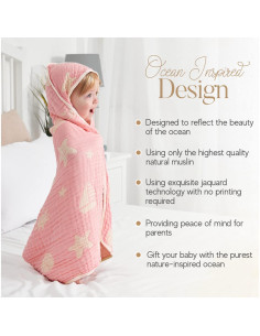 Toalla de Baño con Capucha HardNok Rosa Oceánico 81x81 cm 2