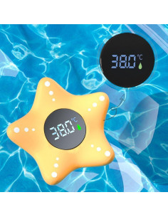 Termómetro de Baño para Bebé Fjlitx Estrella Amarillo 9.4cm 2