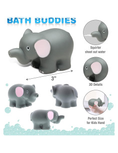 Juguete de Baño Elefante DolliBu - Flotante 7.62 cm para Niños 2
