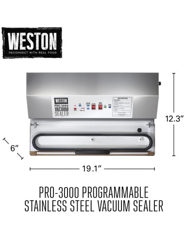 Sellador al Vacío Weston PRO 3000 Acero Inoxidable 935W