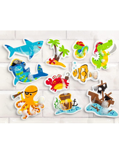 Conjunto de Juguetes de Espuma Flotante Stephen Joseph 10 Piezas Tiburón