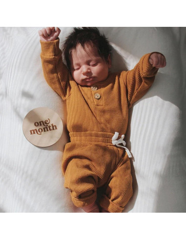 Discos de Hito Mensual de Madera OENIZI - 12 Meses Bebé