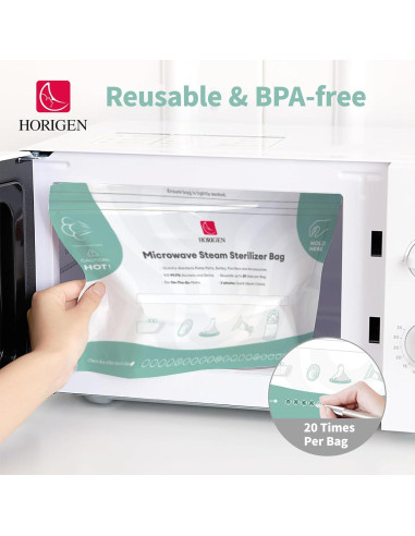 Bolsas Esterilizadoras de Microondas Horigen - 16 Paquetes