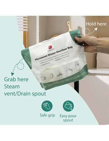 Bolsas Esterilizadoras de Microondas Horigen - 16 Paquetes