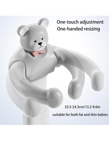 Soporte de Ducha para Bebés Ajustable Antideslizante Oso Gris