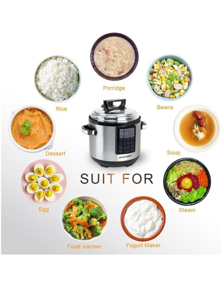 Olla a presión eléctrica prepAmeal 6QT 8 en 1 multifuncional