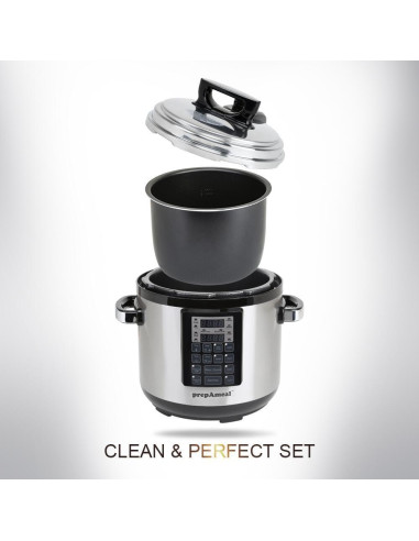 Olla a presión eléctrica prepAmeal 6QT 8 en 1 multifuncional