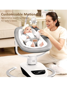 Columpio Eléctrico para Bebés Angelbliss 3D Gris, 6 Movimientos 2