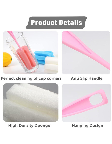 Esponja Limpiadora para Botellas INVODA 4 Pcs 23.5 cm