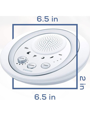 Máquina de Ruido Blanco Beurer WN50, 6 Sonidos Relajantes, Portátil