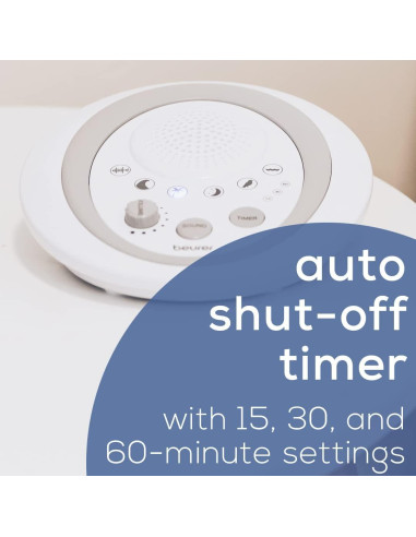 Máquina de Ruido Blanco Beurer WN50, 6 Sonidos Relajantes, Portátil