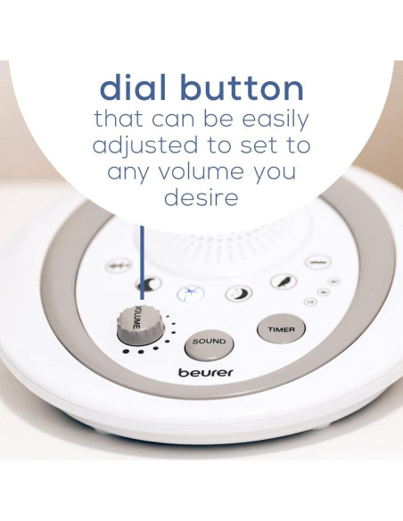 Máquina de Ruido Blanco Beurer WN50, 6 Sonidos Relajantes, Portátil