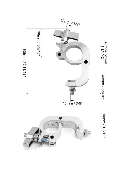 Gancho Abrazadera QWORK 10 Pzas 150 kg para Iluminación