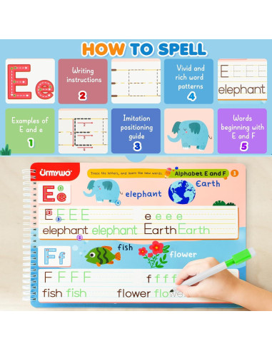 Libros de Actividades de Trazado URMYWO para Niños 3-6 Años