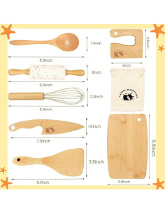 Juego de Cocina Montessori para Niños - 8 Piezas de Madera 2