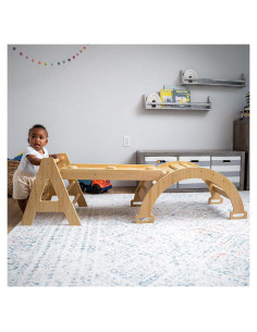 Avenlur Arce 5-en-1 Gimnasio Montessori para Bebés - Escalador, Tobogán, Balancín