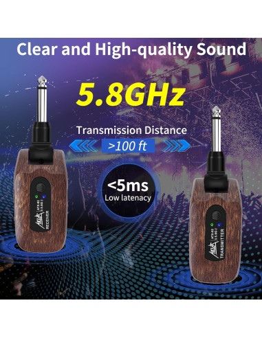 Transmisor y Receptor Inalámbrico AKLOT para Guitarra 5.8GHz
