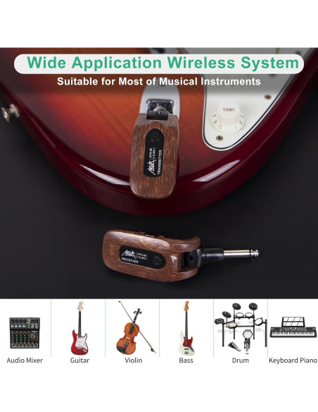 Transmisor y Receptor Inalámbrico AKLOT para Guitarra 5.8GHz