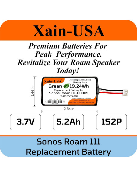 Batería de Reemplazo Sonos Roam 111 5200mAh Li-ion 3.7V
