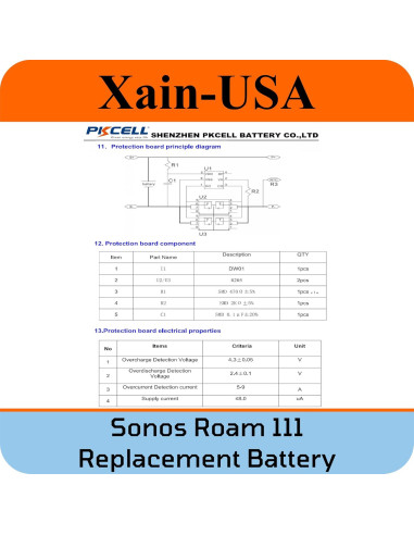 Batería de Reemplazo Sonos Roam 111 5200mAh Li-ion 3.7V