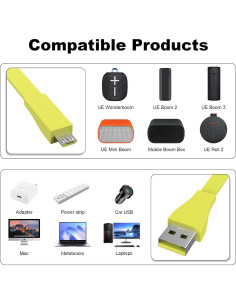 Cable de Carga Micro USB Zosvoses 1.2m para Altavoces UE Boom 2