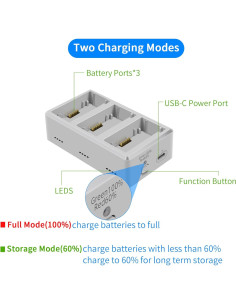 Hub de Carga Hanatora para DJI Mini 3/4 - Carga 3 Baterías 2